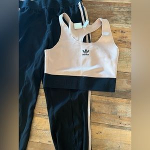 Adidas light pink sports bra w/ matching pants